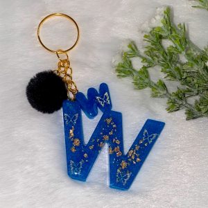 Llavero de Inicial con Borla y Dije Personalizado